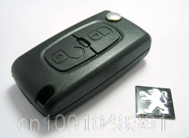 Дистанционного флип складной ключ чехол Keyless Брелок для peugeot 107 207 307 407 408 2 кнопки 2B