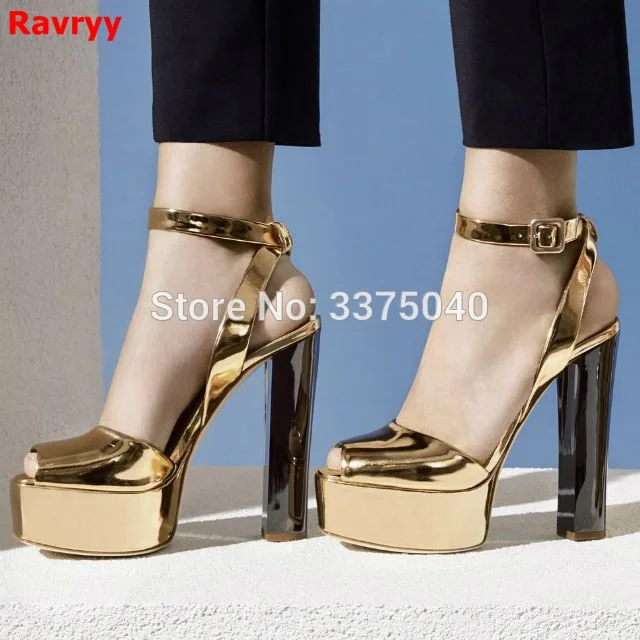 

Summer peep toe sandals zapatos mujer woman platform shoes ladies buckle strap women pumps chunky high heels