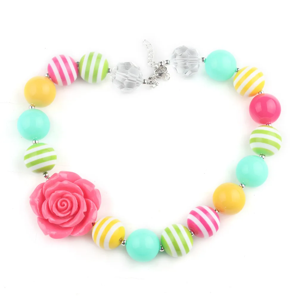 Ожерелье из полимерной резины для девочек яркие наряды в виде цветка розы