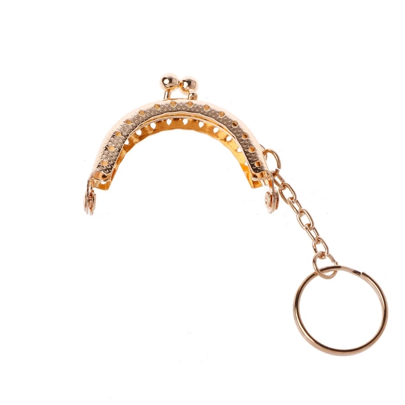 

1PC Coin Purse Bag Arch Frame Kiss Clasp Lock With Key Ring DIY Craft 5cm