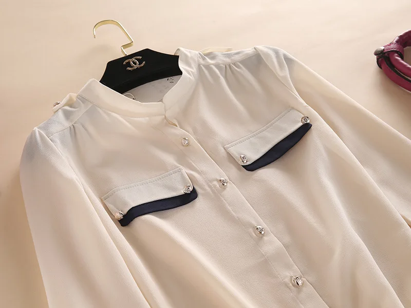 Blusas сезон двойной карман лоскут сиамские быстросохнущие ПР женщина белых