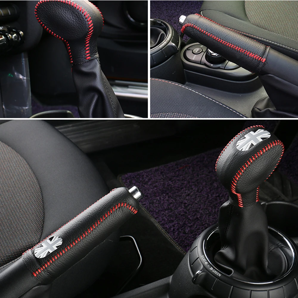 Чехол с ручкой переключения передач из натуральной кожи для автомобиля чехол