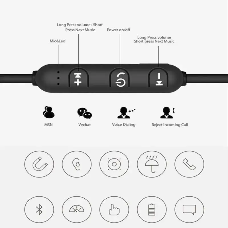 Магнитные удобные музыкальные Bluetooth наушники в ухо Спортивные Беспроводные 4 2
