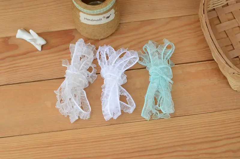 Лидер продаж Одежда для кукол кружевная эластичная органза белого и голубого