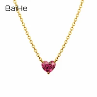 baihe real solid 18k yellow gold heart garnet necklace lady birthday gift fine jewelry %d8%af%d9%84 %da%a9%d8%a7 %db%81%d8%a7%d8%b1 n%c3%a1hrdeln%c3%adk srdce colier inim%c4%83