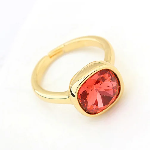 ANNGILL женский овальное кольцо Модные золотистые кристаллы от Swarovski ювелирные