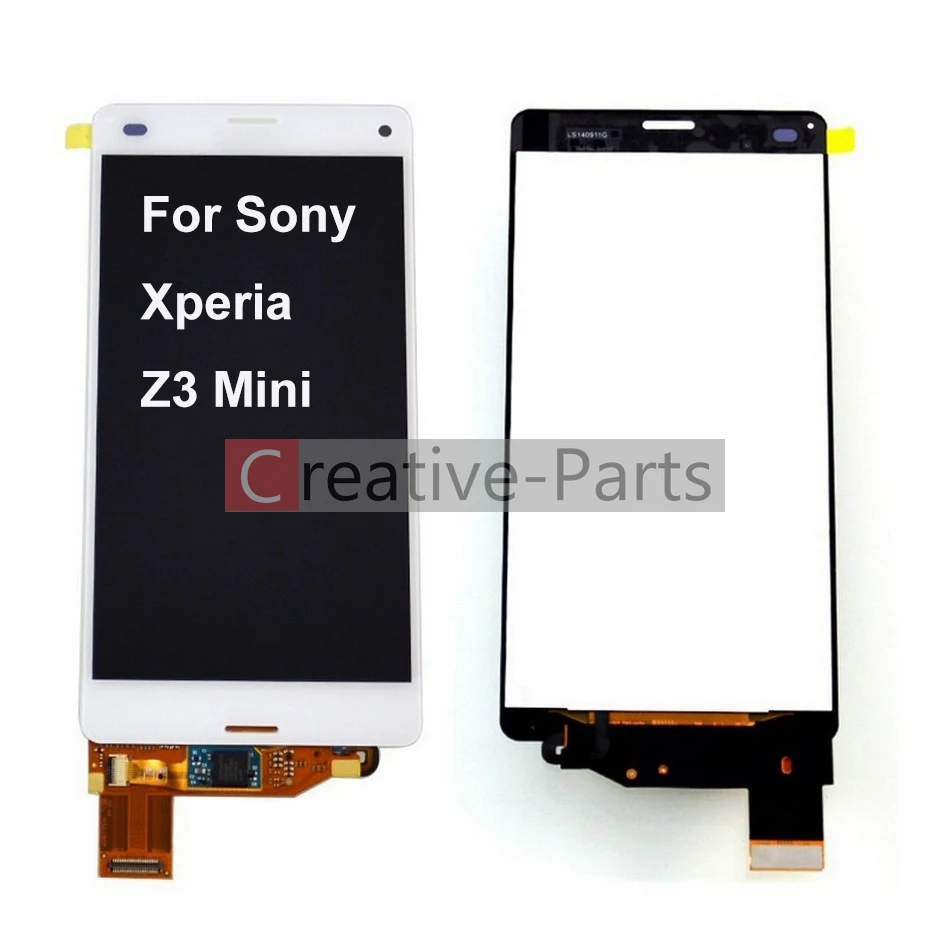 Оригинальный ЖК дисплей для Sony Xperia Z3 Mini белый цвет с сенсорным стеклом дигитайзер
