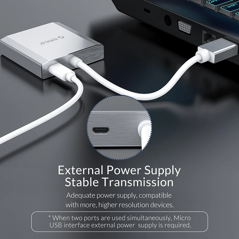 Кабель адаптер ORICO для ПК ЖК дисплей ноутбука проектора HDMI HD двойной DP/M/F проектор
