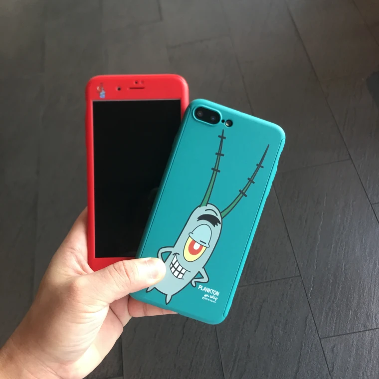 Для iphone 8 plus мультяшная Губка Боб Передняя и задняя чехол для 7 6 S 6splus Mr. Krabs