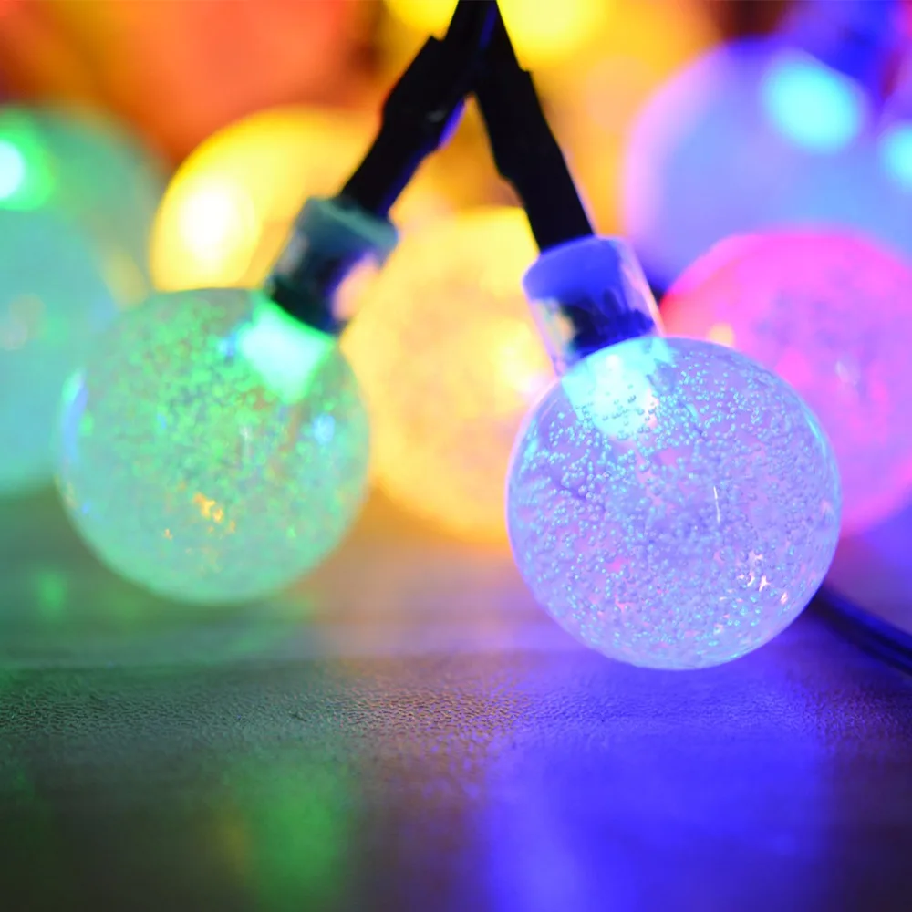Solar Light Waterproof Outdoor Garden String Lights Fairy Lawn Lamps Crystal Ball Christmas Tree Decor | Лампы и освещение