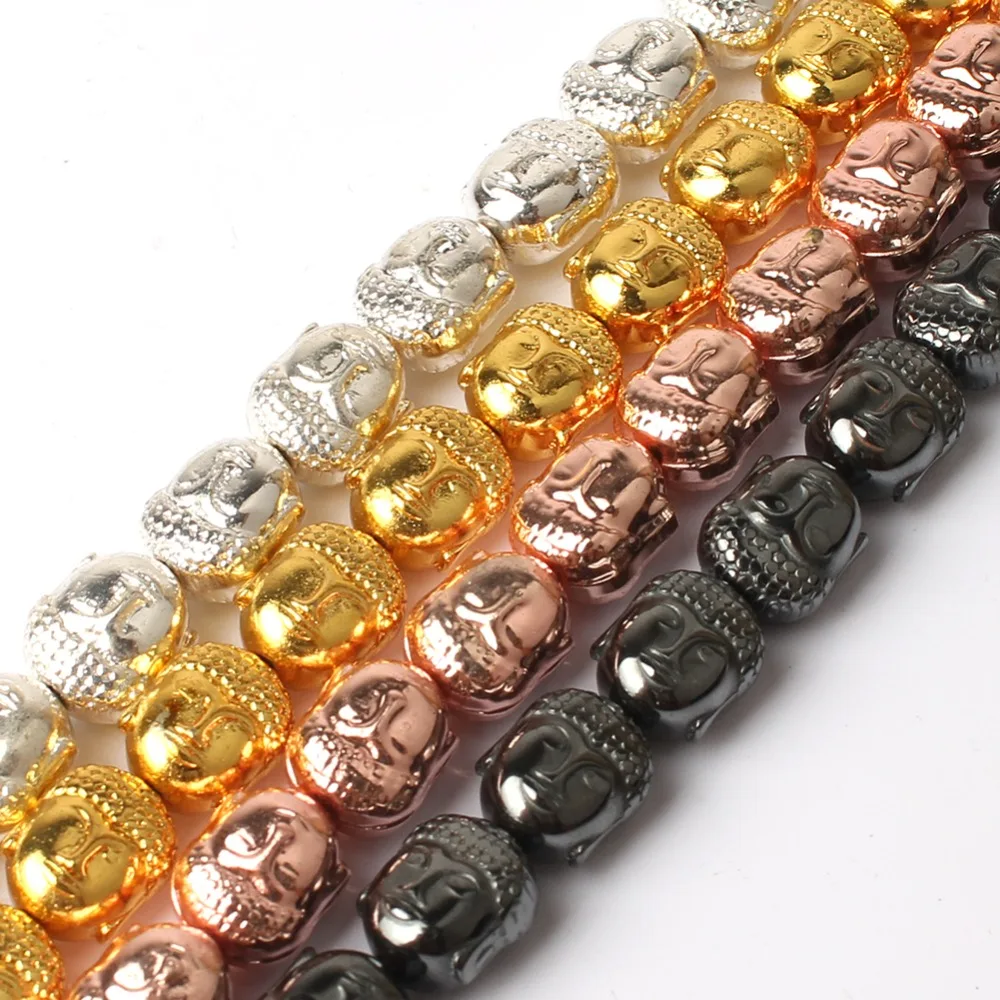 

Натуральный, золото, розовое золото, гематитовые бусины голова Будды 9x10mm Натуральный камень свободные бусины для браслет "сделай сам" для из...