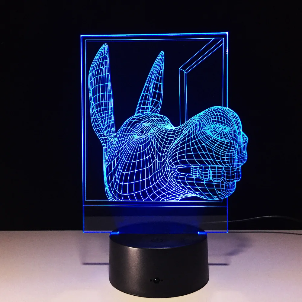Ослик 3d лампа ночник Usb Светодиодная батарея светодиодные лампы для дома Power Bank|led