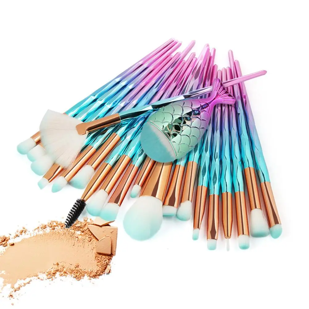 21 шт. Pro Русалка кисти для макияжа основа бровей подводка глаз Румяна