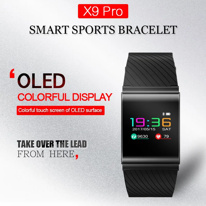 X9 Pro 105 мАч цветной экран Спортивный смарт-Браслет фитнес-браслет трекер кровяное