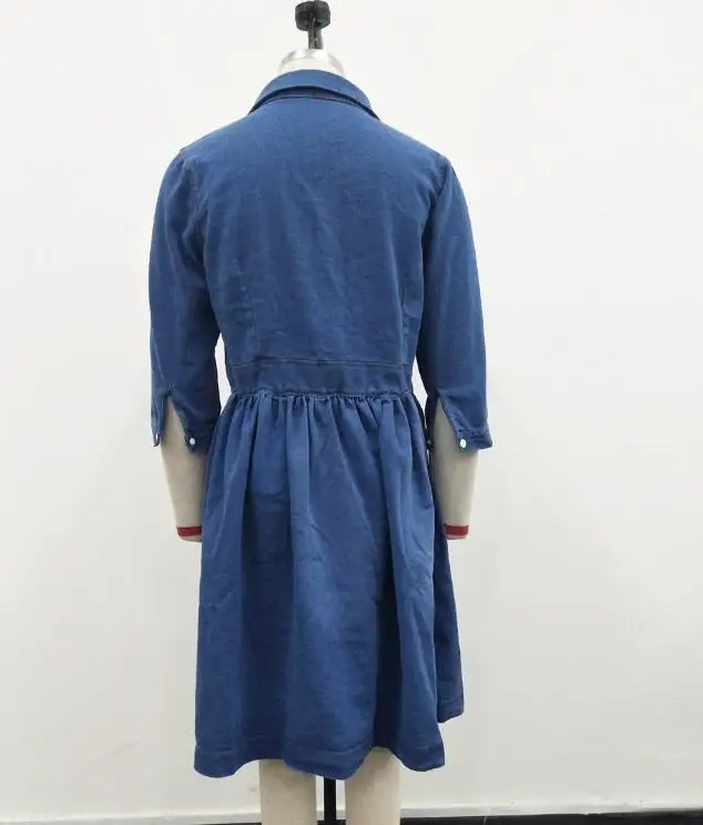 

2021 Summer Autumn Women Casual Denim Dresses Pockets Elegant Cowboy Fashion Women Feminino Lady Slim Shirt Dress Jeans