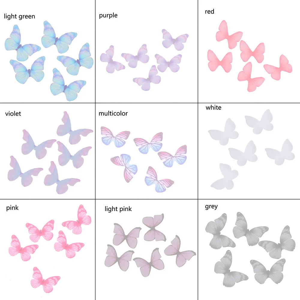 Ожерелье из эферической органзы с бабочкой 5 цветов|Принадлежности для