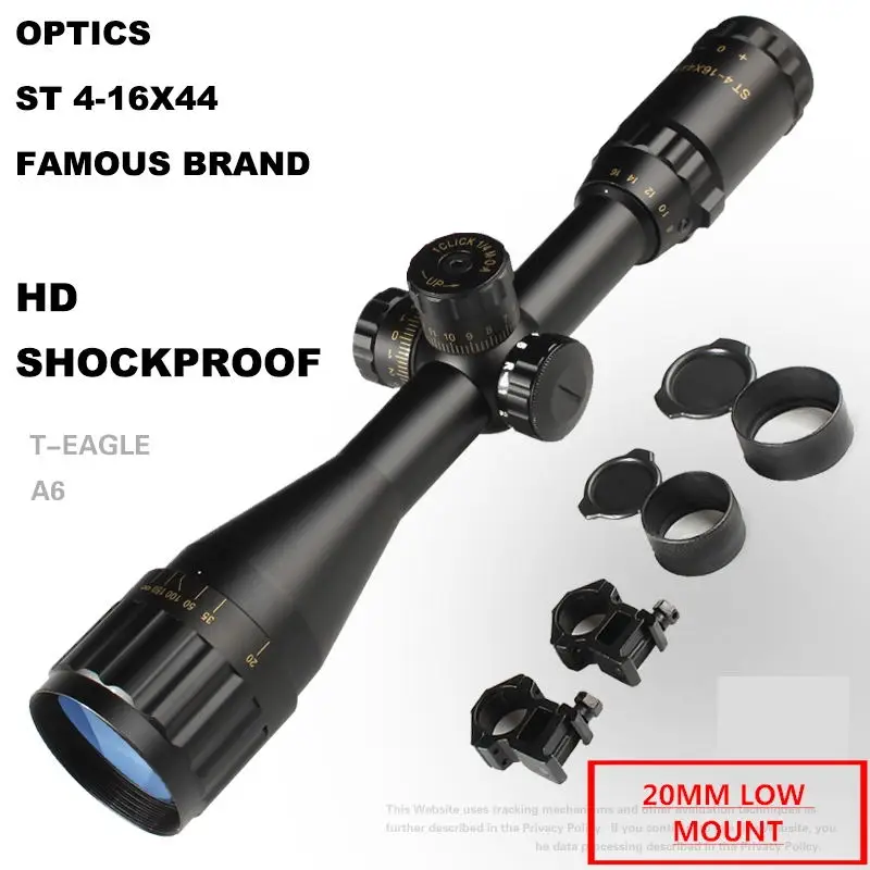 ST4-16X44 20MM-LOW Горячий бренд оптический прицел 4-16X44 прицел охотничий оптический прицел охотничья оптика красная точка Chasse Aim охотничья Оптика прицел - Цвет: ST4-16X44 20MM-LOW