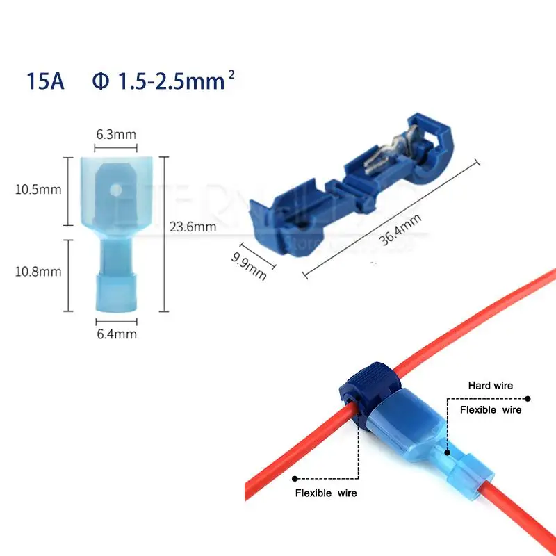 Синий Бытовые 22-10AWG 0,5 мм-4 мм проводные, кабельные разъемы терминалы обжимной шотландский замок быстрого соединения Электрический автомобильный аудиоистема набор инструментов - Цвет: Синий