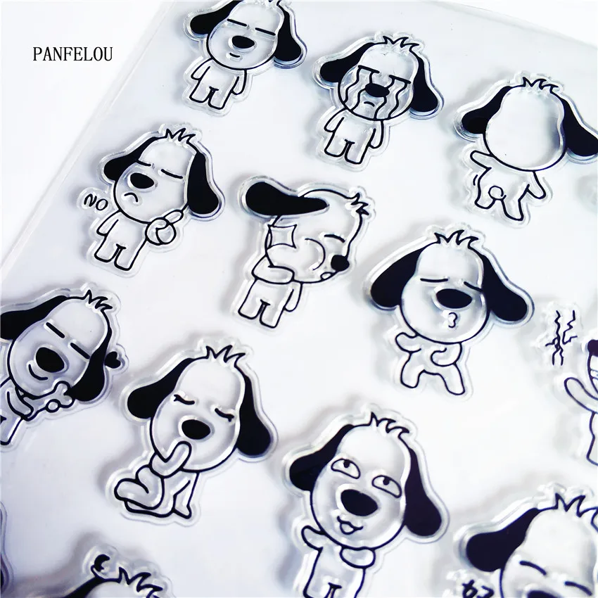 PANFELOU Cute dog look Transparent Silicone Rubber Clear Stamps cartoon for Scrapbooking/DIY Christmas wedding album | Дом и сад