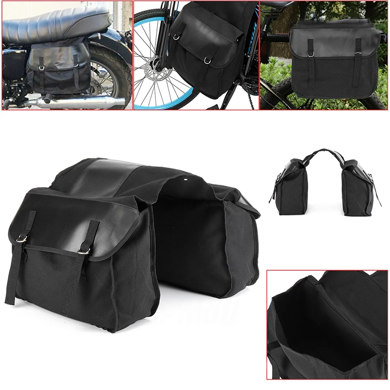 

Leather Motorcycle Bag Canvas Saddle 38*13*28.6cm Ropes Repalacement Kit