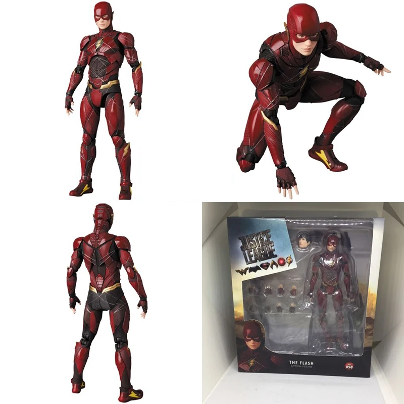 Аниме DC Лига Справедливости Супер герой MAFEX ПВХ фигурка MAF флэш Бэтмен чудо