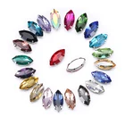 Новые разноцветные! Больше размеров! Кристаллическое Украшение конский глаз Стразы для шитья стекла с когтями для украшения джинсов женских и свадебных платьев