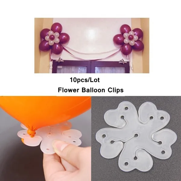 Flower Clip-10pcs 10 шт./лот 12 дюймов воздушные шары с конфетти Happy День рождения воздушные шары декоративные гелиевые шарики свадебные принадлежности для вечеринки шары - Цвет: Flower Clip-10pcs