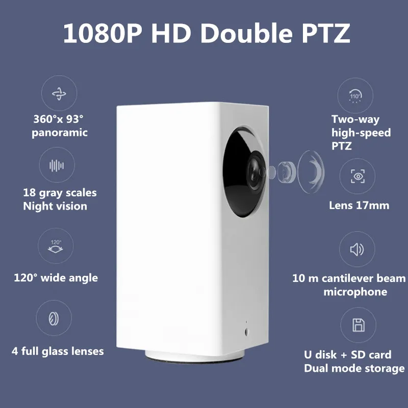 Xiaomi интеллектуальная ip-камера Mijia 110 градусов 1080p Пульт дистанционного управления