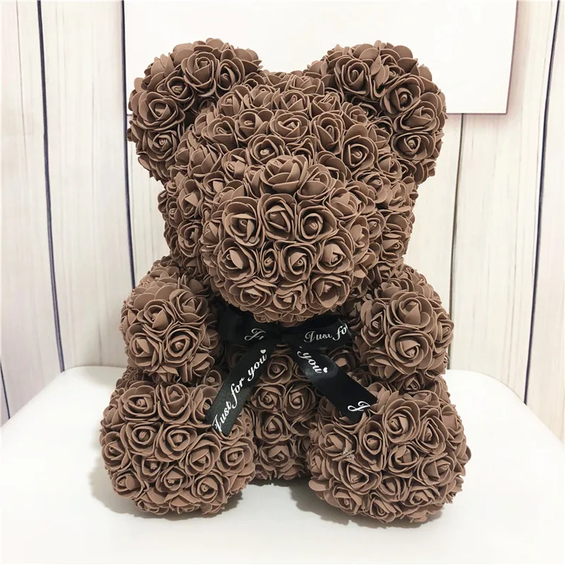 Креативный подарок на день Святого Валентина 19 цветов 38 см PE Rose Bear свадебное