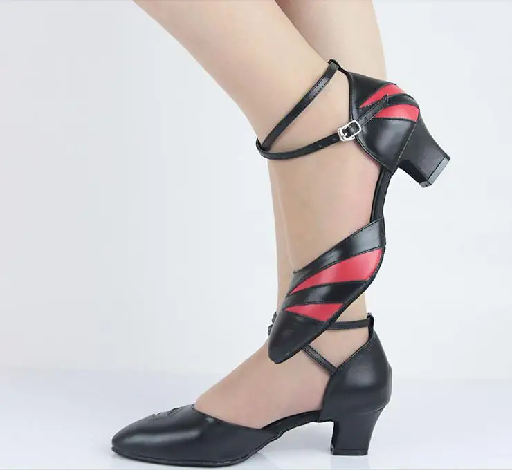 DILEECHI женские туфли для латиноамериканских танцев на низком каблуке из