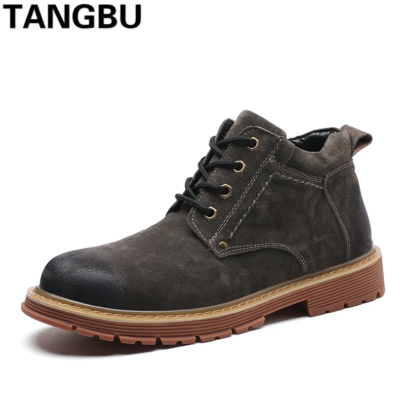 Лидер продаж мужские Ботинки Martin из натуральной кожи на шнуровке повседневные