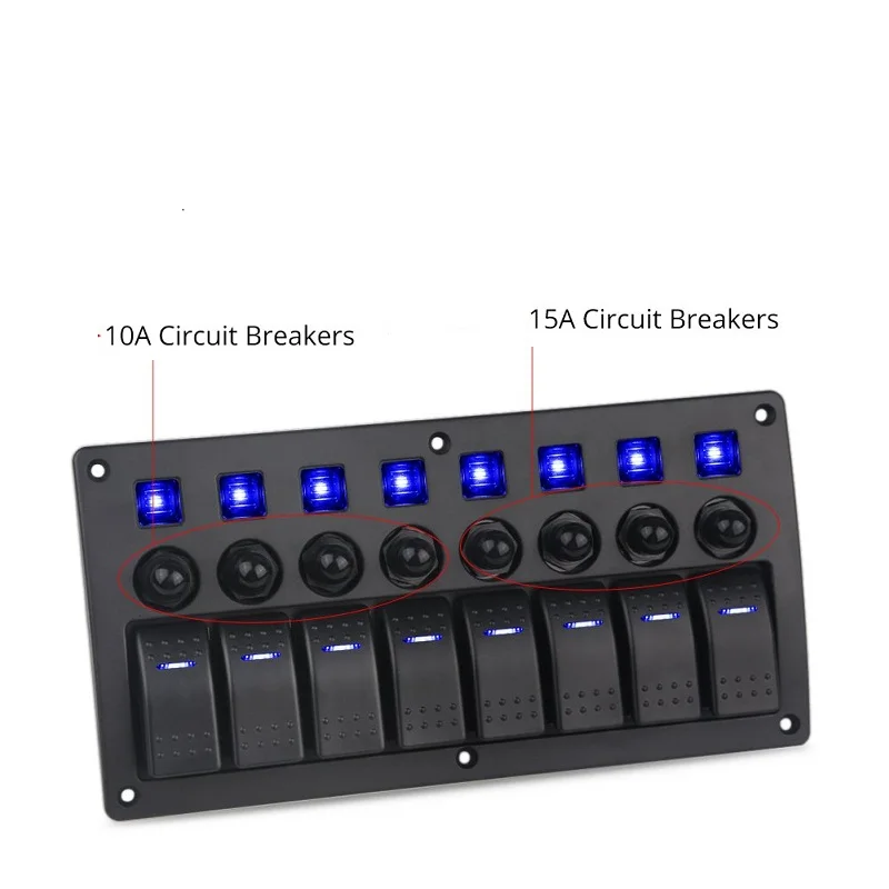 Водонепроницаемая кулисный переключатель 8 клавиш вкл./выкл. Зажигания 3 контакта