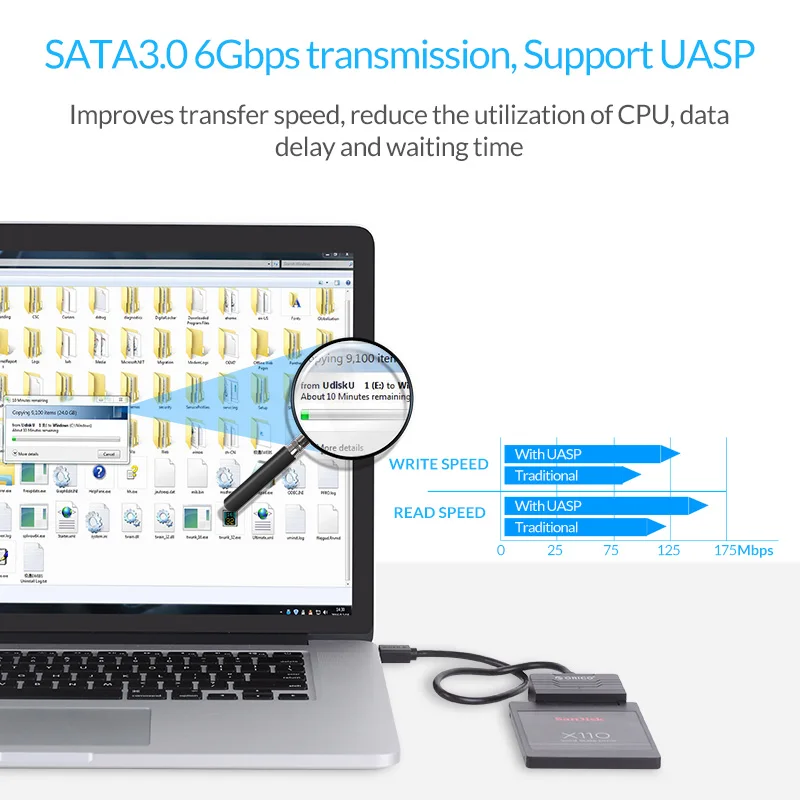 ORICO 27uts SATA адаптер USB3.0 для Жесткий диск SSD Кабель-адаптер конвертер супер Скорость