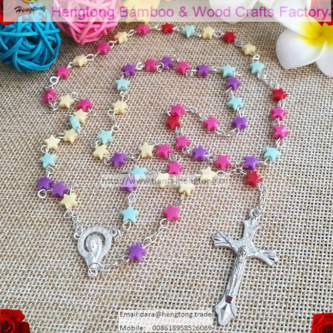 Бесплатная доставка недорогой красочный детский пластиковый Розарий/ожерелье с