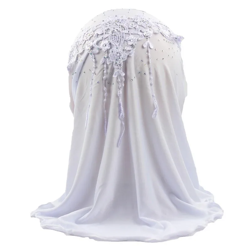 Girls Hijab Kids Muslim Beautiful Embroidery Hijab Islamic Fashion Scarf Shawls Flower Pattern about 45cm