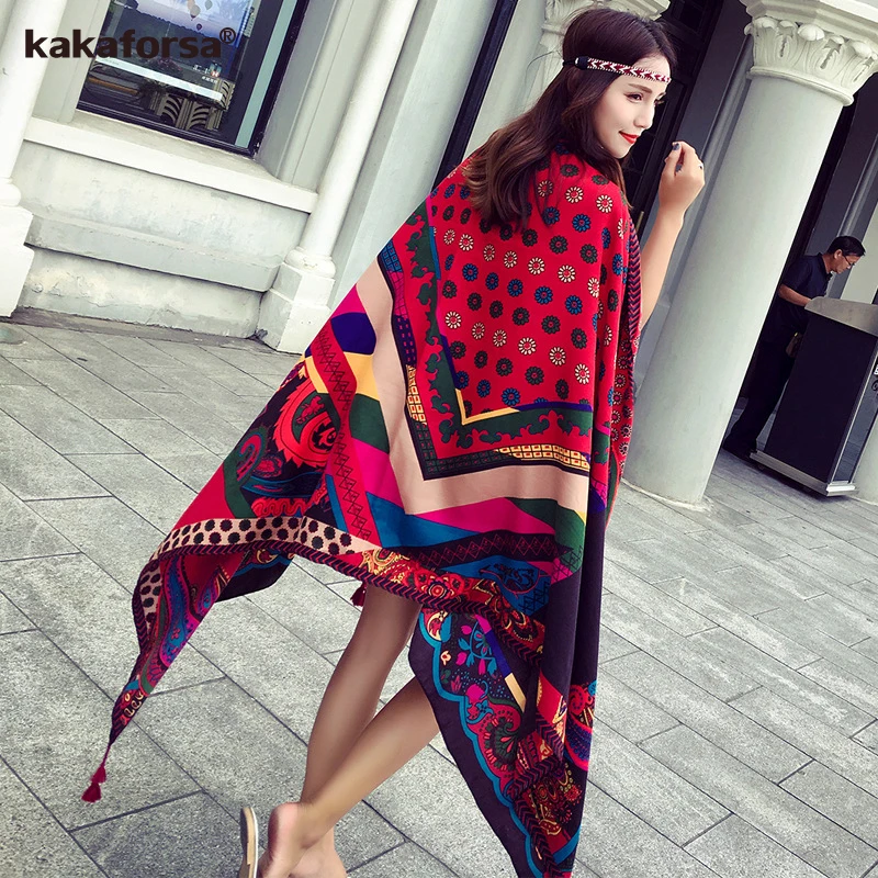 Новинка Лето 2019 Kakaforsa Пляжное накидка винтажное парео прямоугольное саронг на