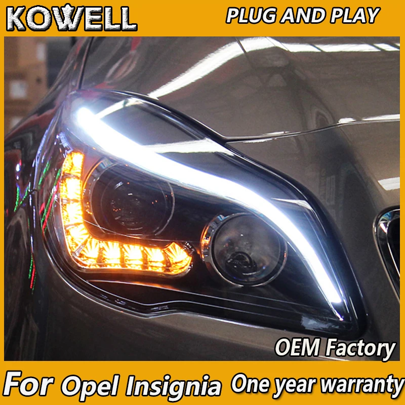 

Автомобильный Стайлинг KOWELL для Buick Regal, фасветильник s для Opel Insignia 2014-2017, светодиодная фара DRL, биксеноновые линзы
