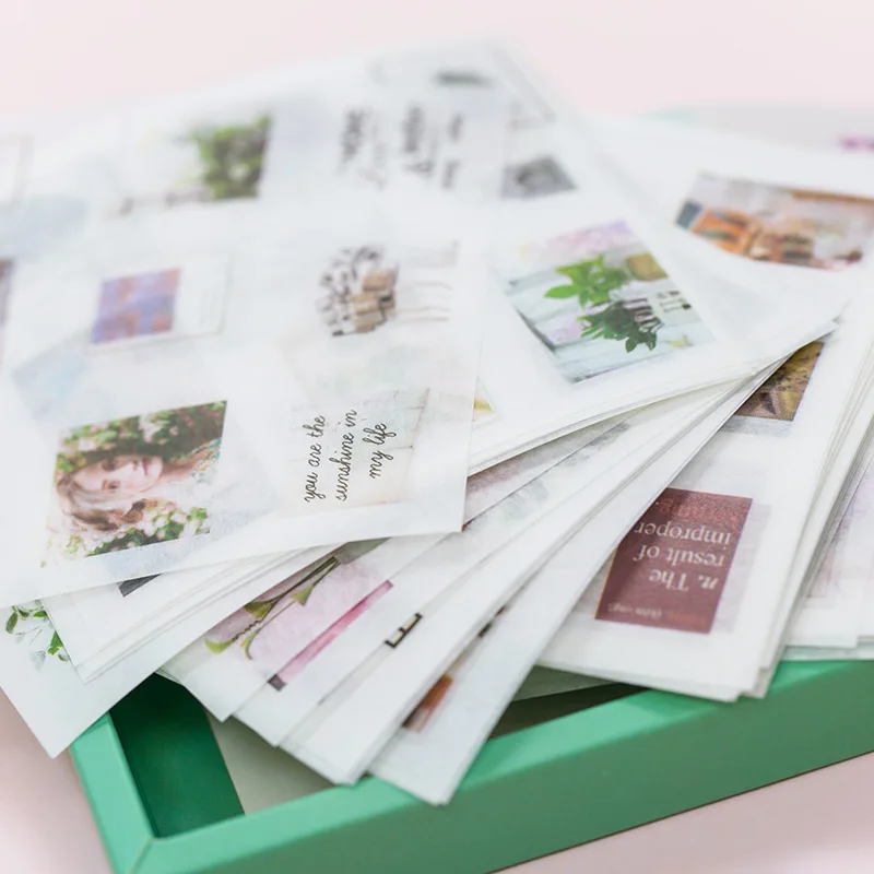 50 pcs/box Vintage Vapor wave flower Stars Sticker set Stationary Decorative Handbook Material Flakes Scrapbooking | Канцтовары для