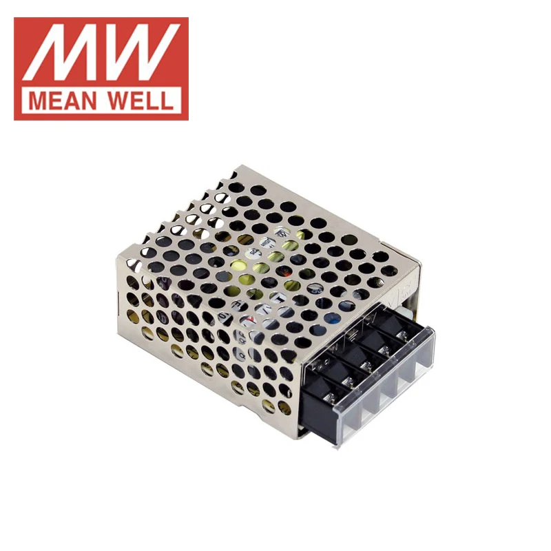 Ac dc источник питания 12V 1.3A 15W Оригинальный Meanwell переключатель RS 15 12 миниатюрный