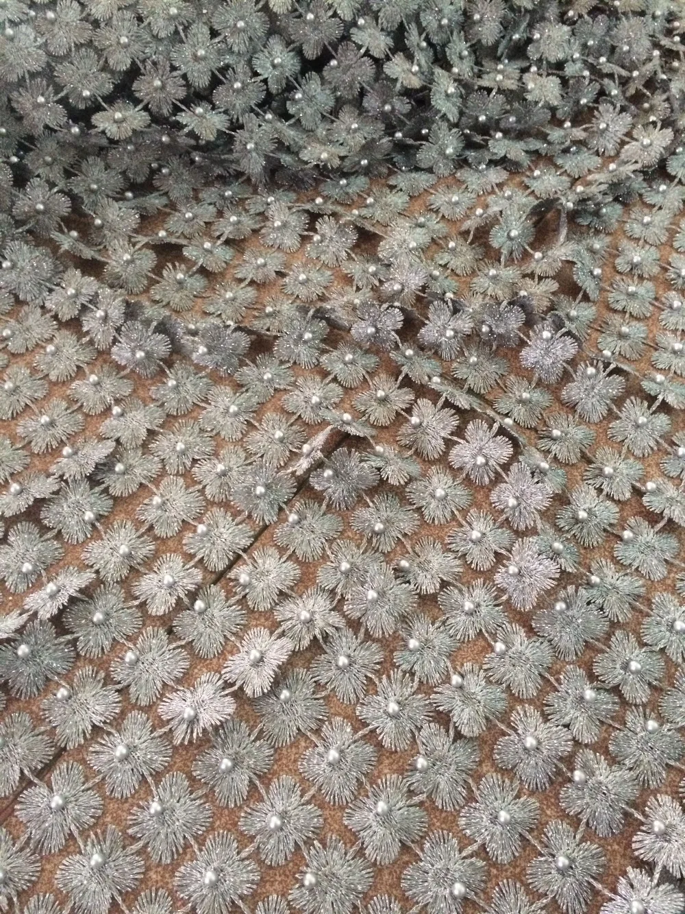 Вышивка Французский сетчатый кружевной ткани с бисером лучшее качество CiCi 51005