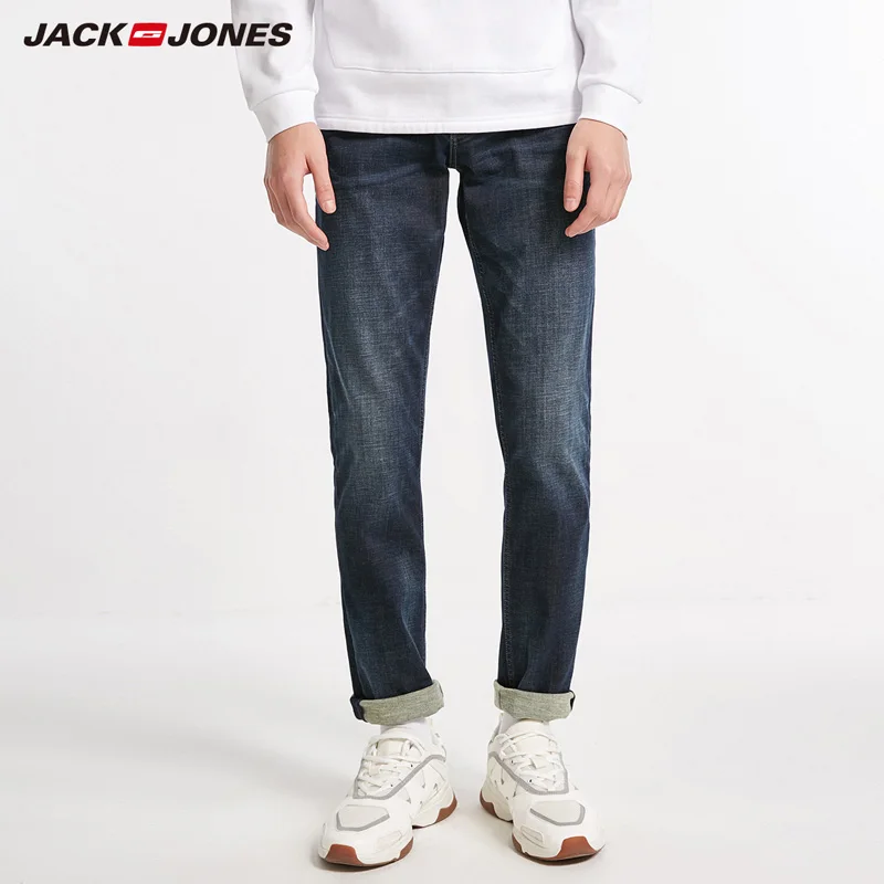 Новые Брендовые мужские джинсы Jack Jones хлопковые однотонные Прямые повседневные