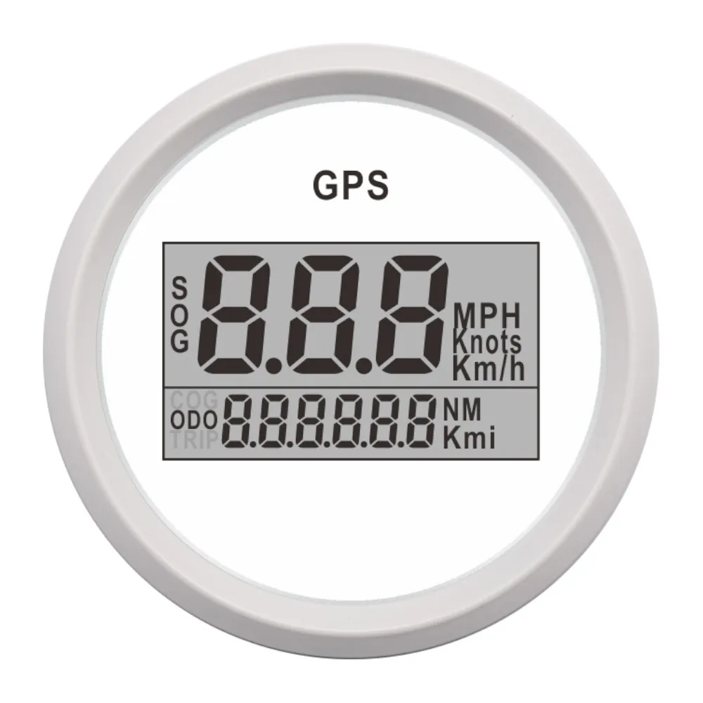 2 ''52 мм gps измеритель скорости одометр цифровой gps лодочный измеритель скорости 0~ 999 узлов км/ч mph Автомобильный датчик скорости gps антенна подсветка - Цвет: WW