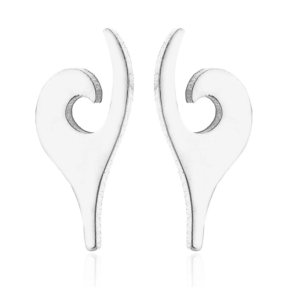 Милые серьги-гвоздики золотого цвета в форме волны для женщин геометрические