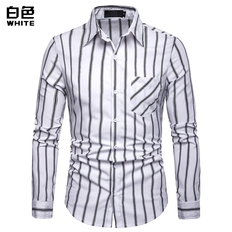 Прямая поставка повседневная мужская рубашка деловая с длинным рукавом