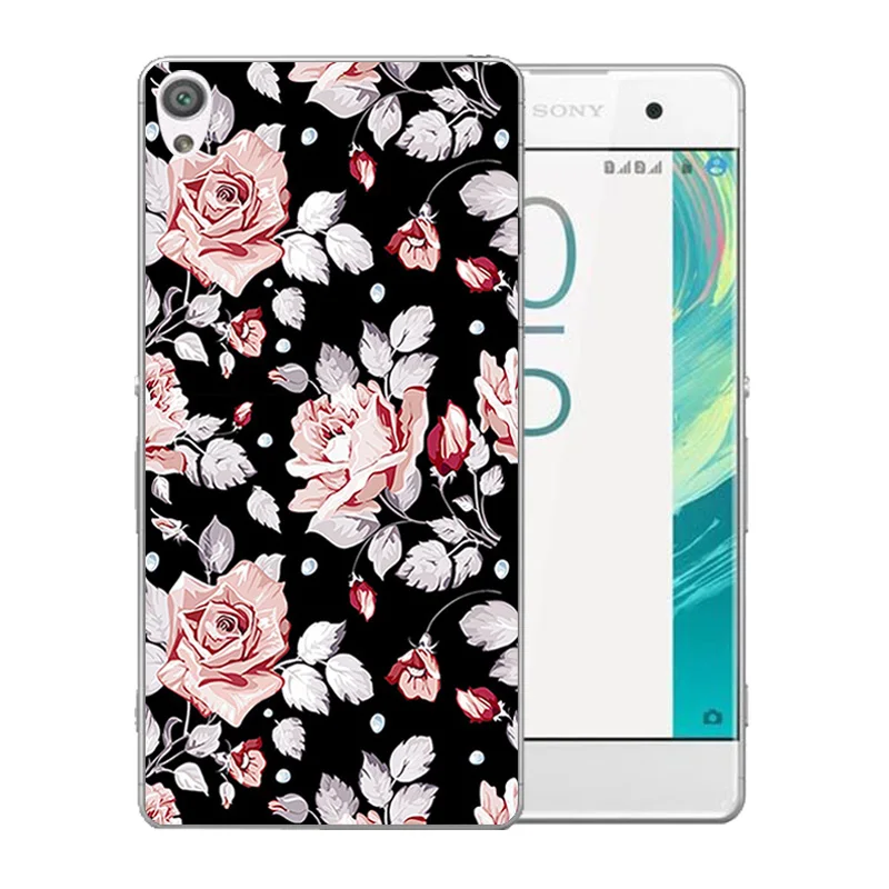 Мягкий силиконовый чехол из ТПУ для Sony Xperia XA F3111 прозрачный с узором Marb Dual F3112