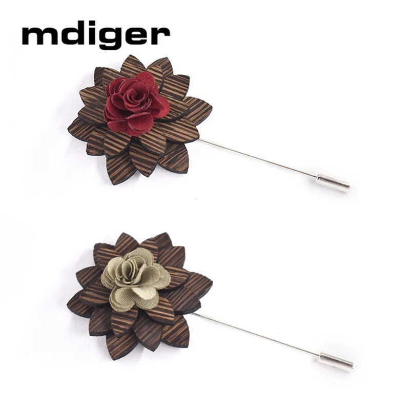 Mdiger Pin брошь ручной работы дерево цветок булавкой для Для мужчин бутоньерка