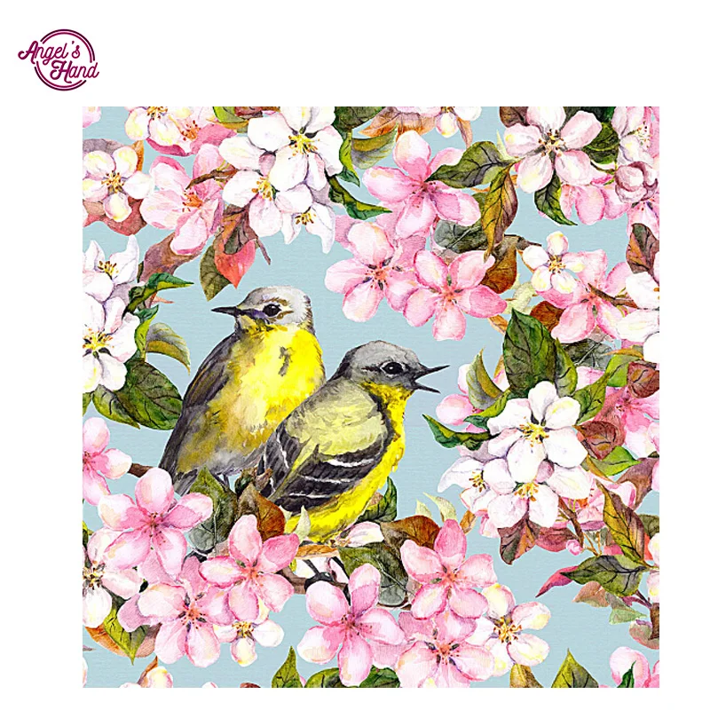 ANGEL'S HAND crystal diamond embroidery painting bird diamonds round cross stitch set style | Дом и сад