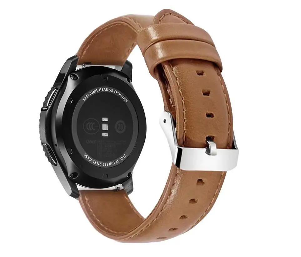 Для samsung Galaxy gear S2 S3 Frontier Classic Galaxy Watch 42 мм 46 мм кожаный ремешок для Huami Amazfit 18 мм 20 м 22 мм ремешок