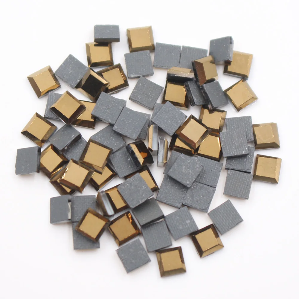200 шт. квадратные Стразы для горячей фиксации цвета шахты золота кристаллы