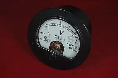 

DC 0-5V Round Analog Voltmeter Voltage Panel meter DH62 Directly connnected